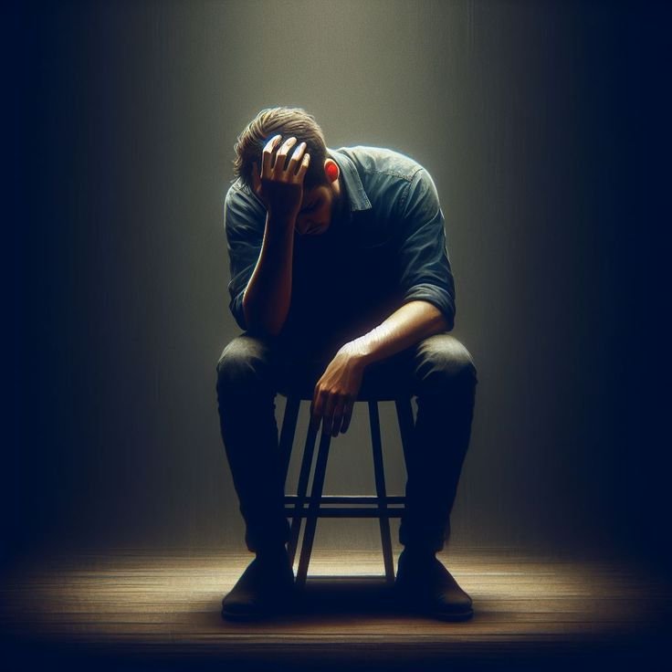 AI Generated image of a hopeless man